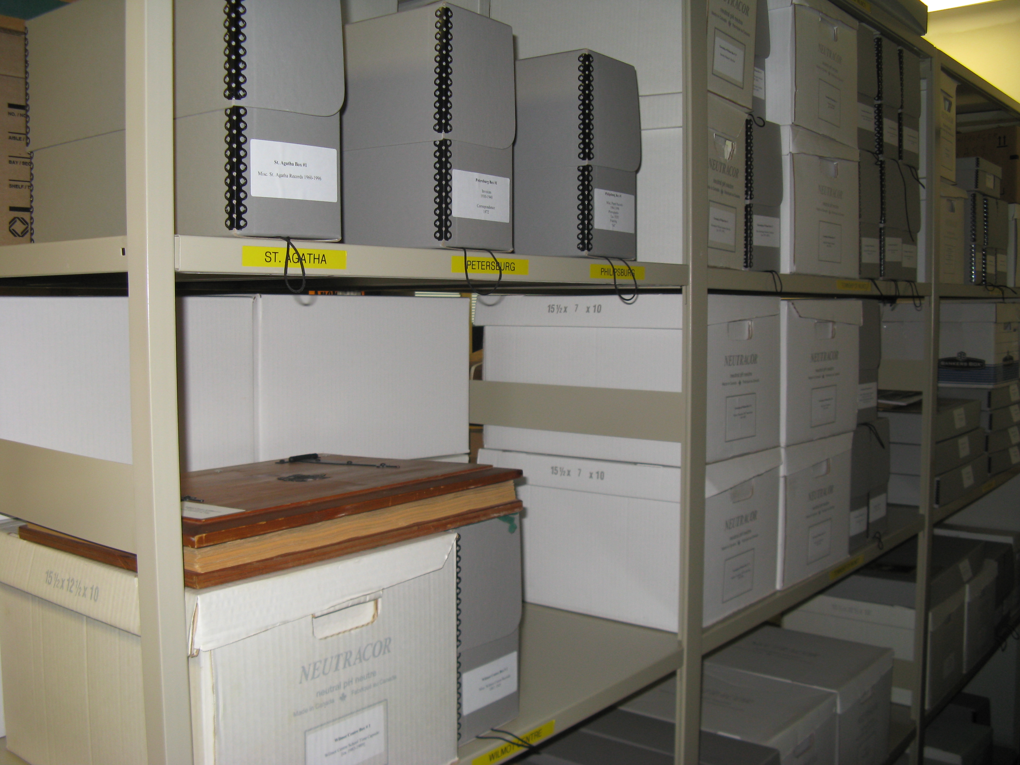 Archival material in storage