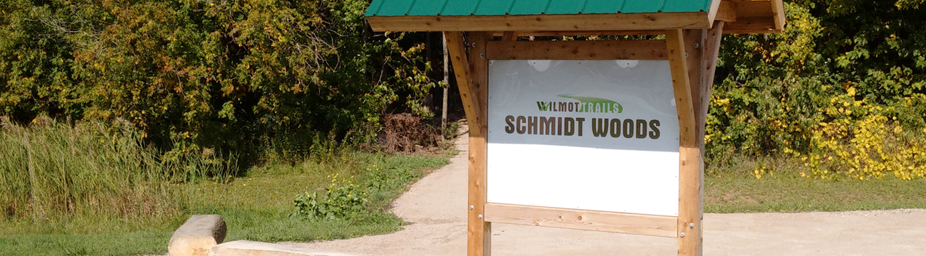 Schmidt Woods trail kiosk