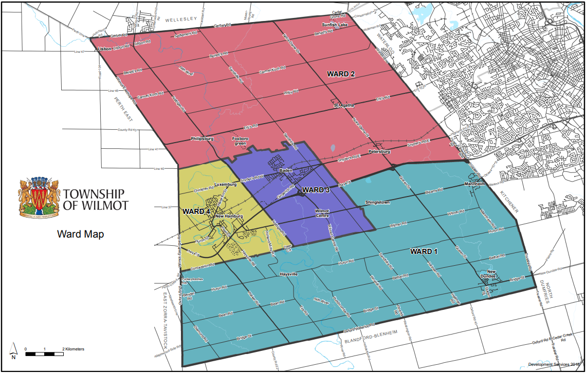 Township of Wilmot Ward Map