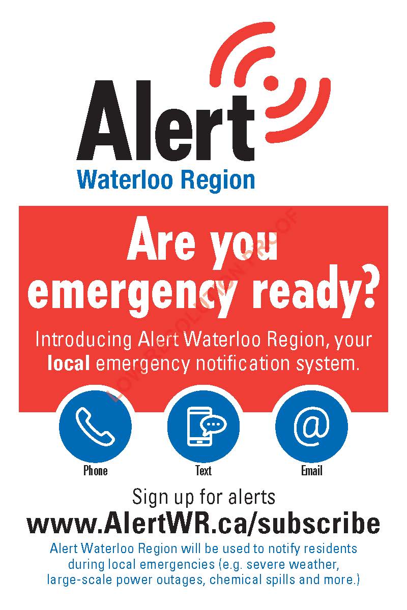 Alert Waterloo Region "Are You emergency ready?" postcard