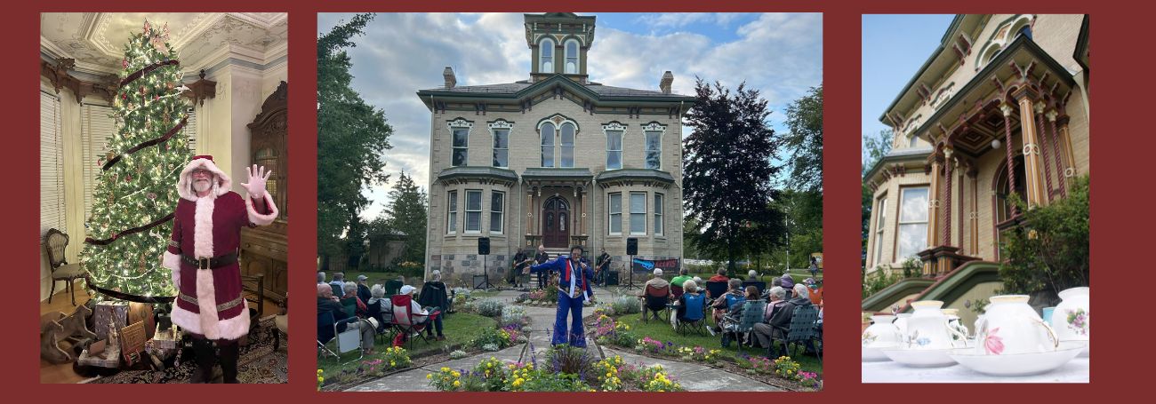 santa with tree, elvis castle concert and teacups