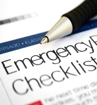 pen on paper saying emergency checklist
