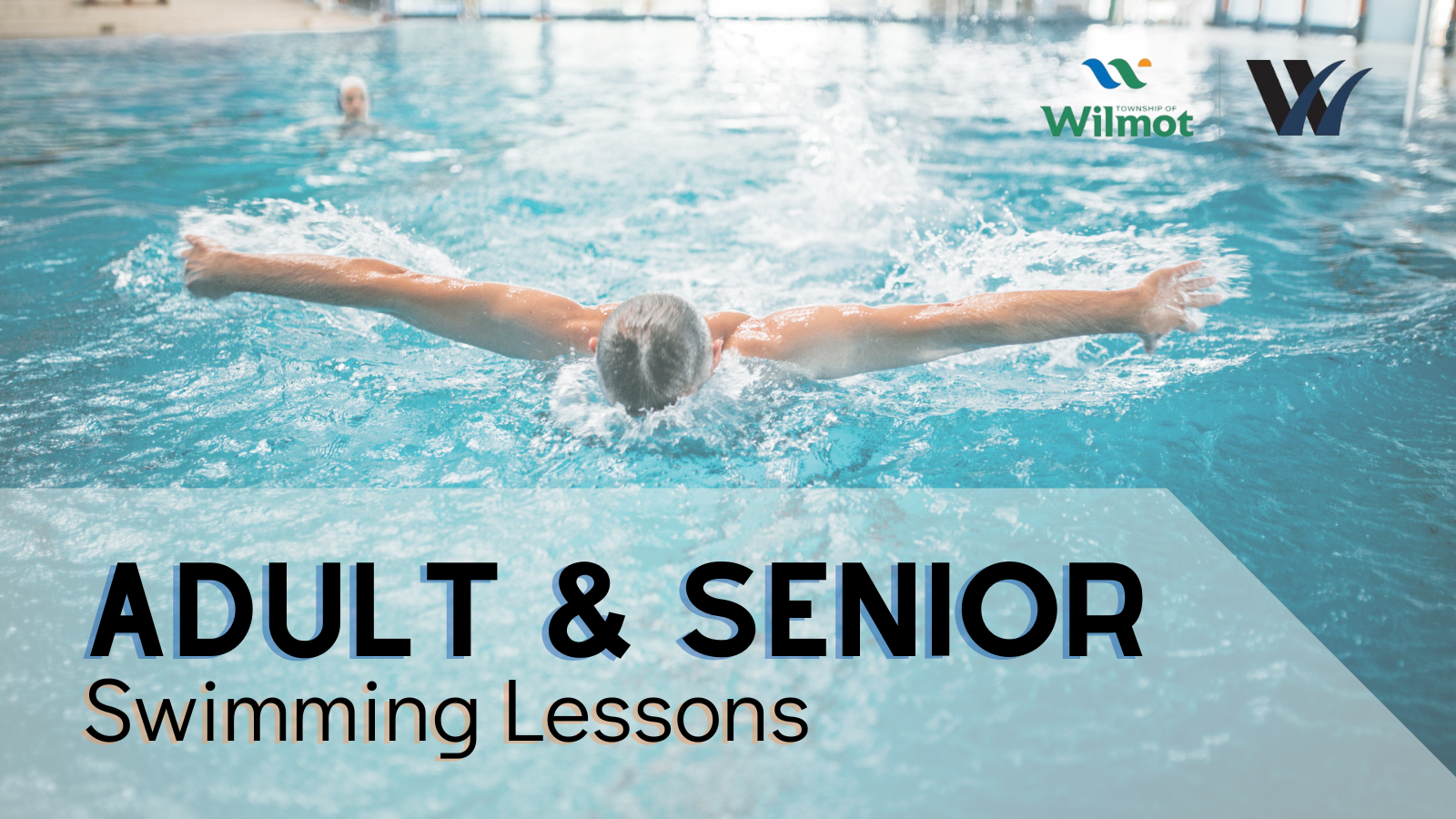 Older adult swimming in a recreational pool